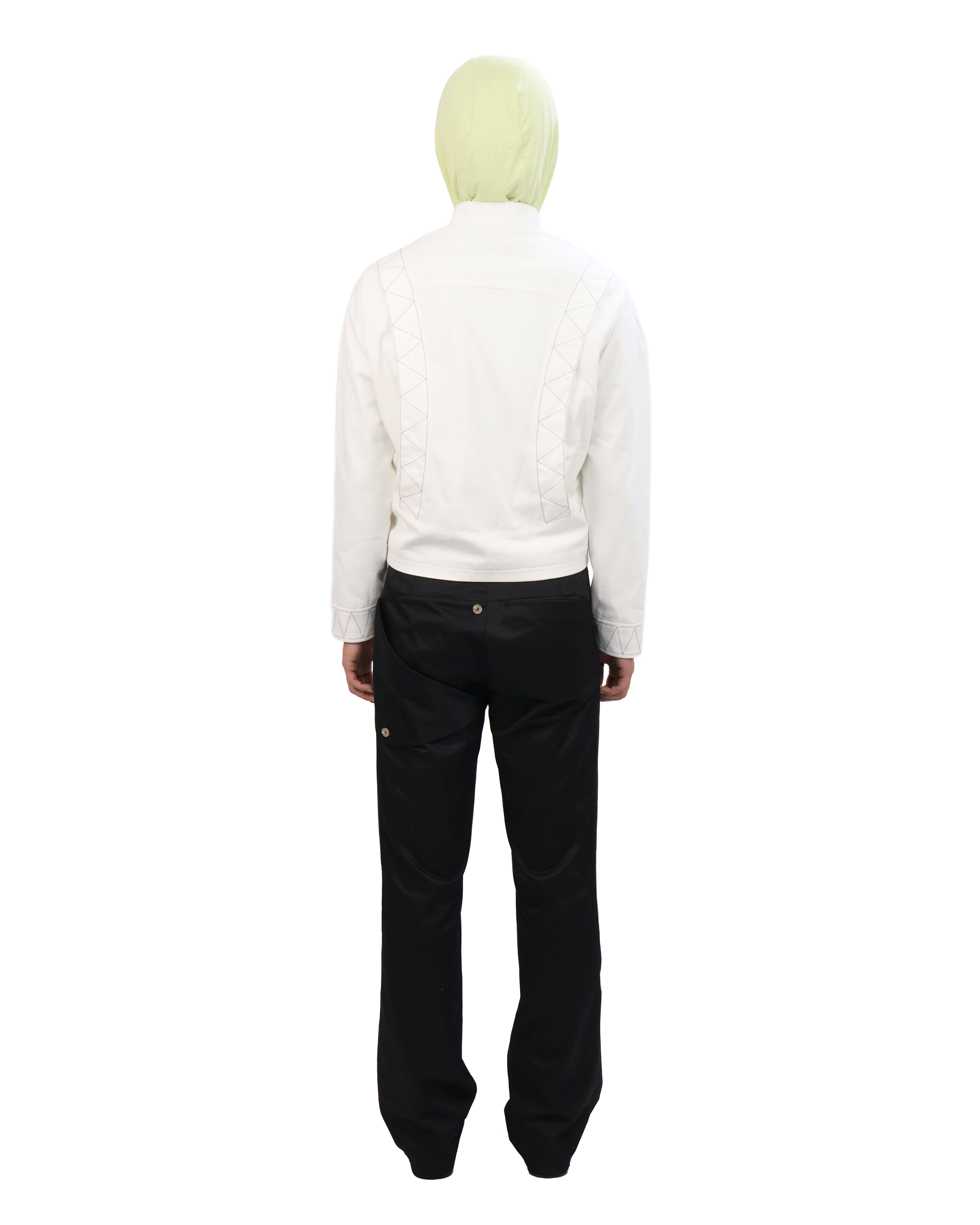 Buttoned Neck Hoodie -  Neon Yellow