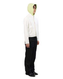 Buttoned Neck Hoodie -  Neon Yellow