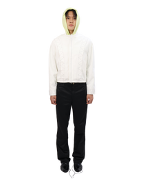 Buttoned Neck Hoodie -  Neon Yellow