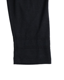 Buttoned Neck Hoodie -  Black