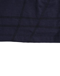 Buttoned Neck Hoodie -  Navy