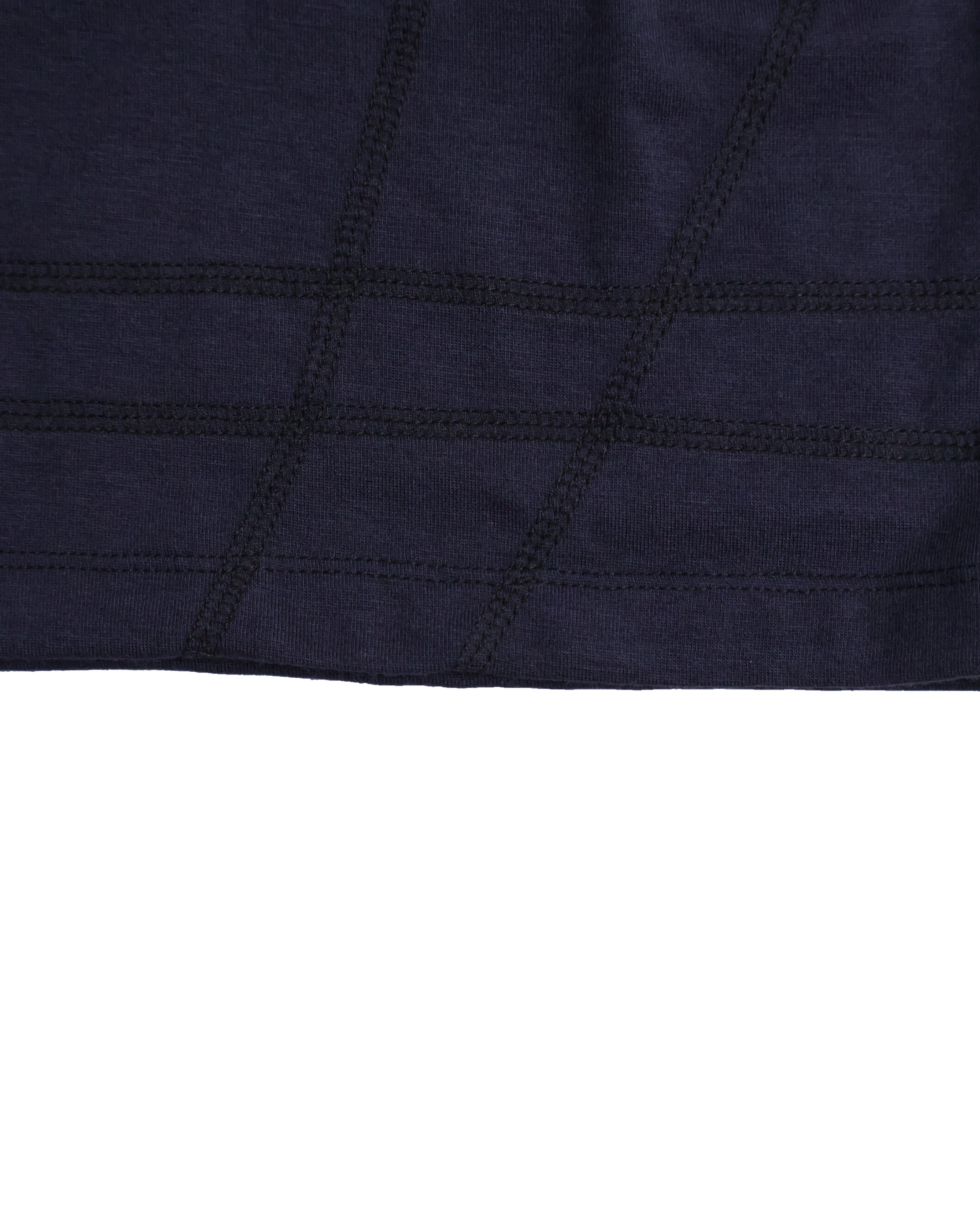 Buttoned Neck Hoodie -  Navy
