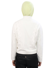 Buttoned Neck Hoodie -  Neon Yellow