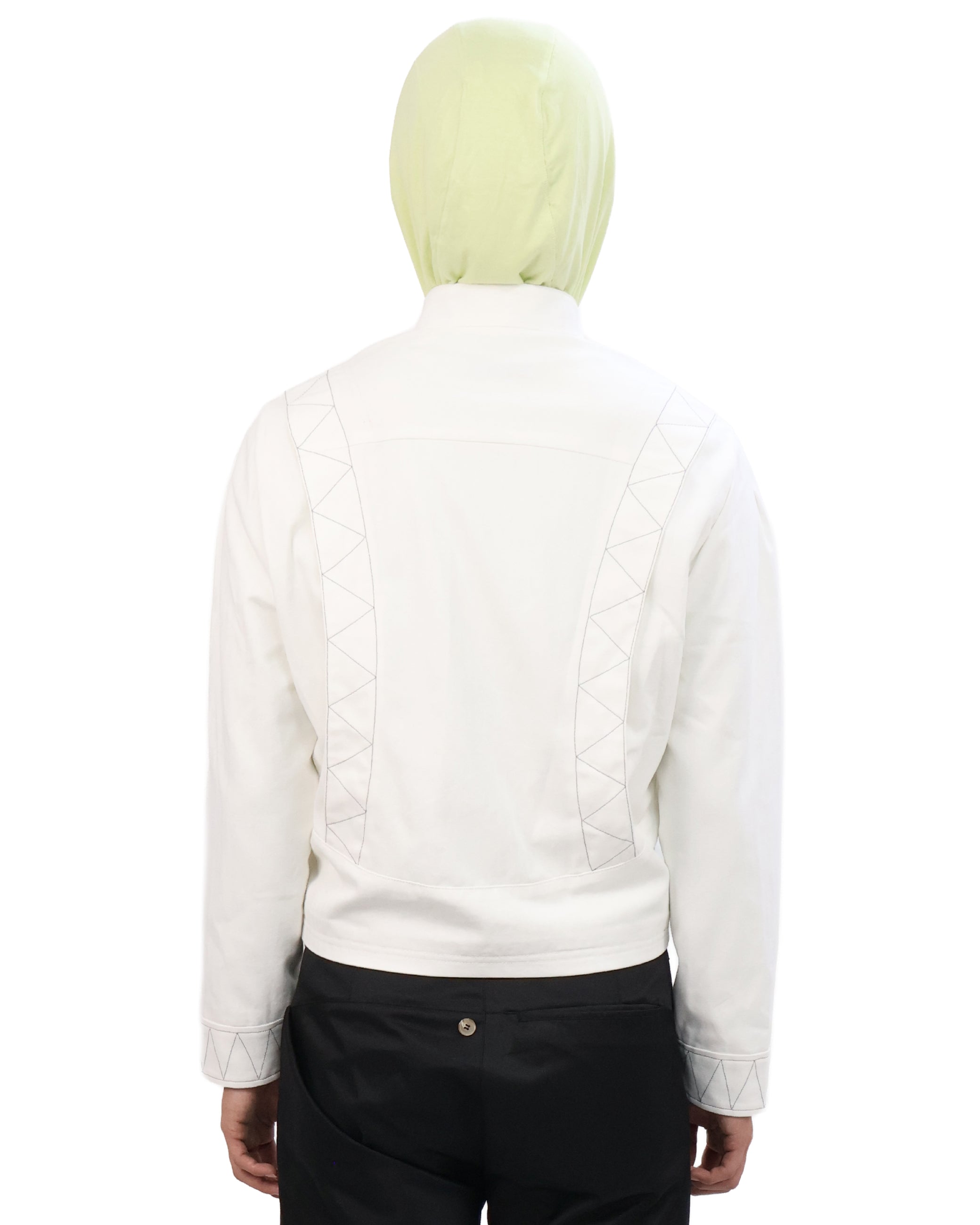 Buttoned Neck Hoodie -  Neon Yellow