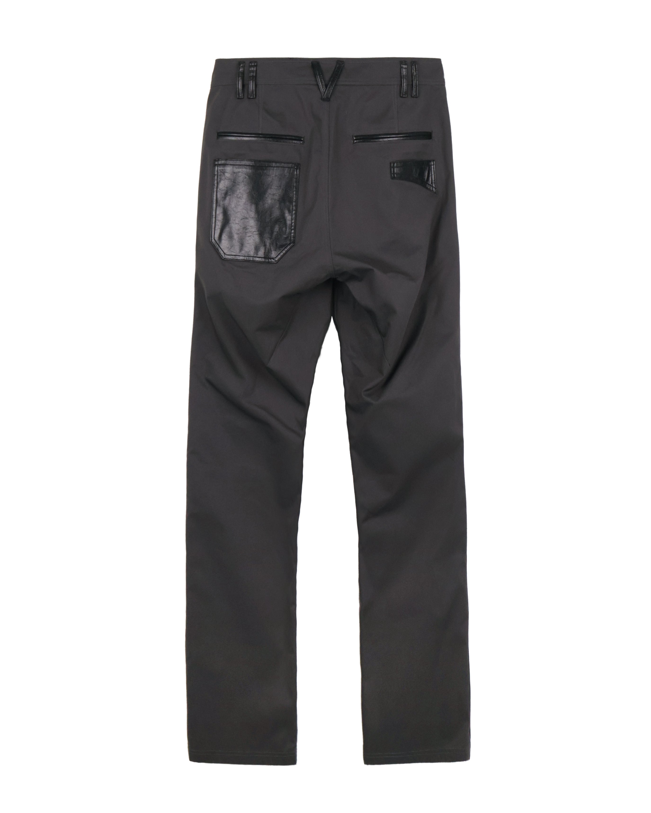 Leather Pocket Pants - Charcoal