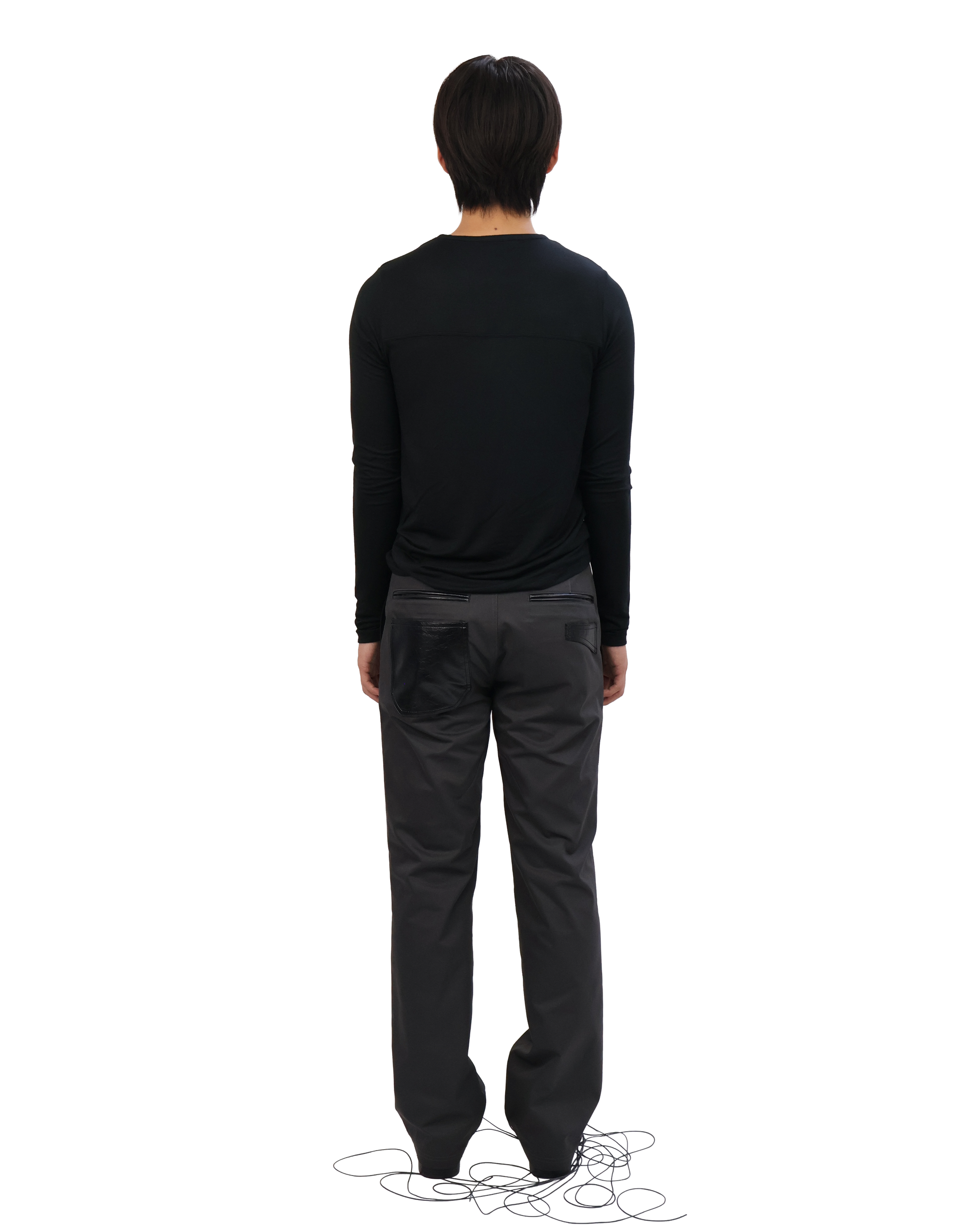 Leather Pocket Pants - Charcoal