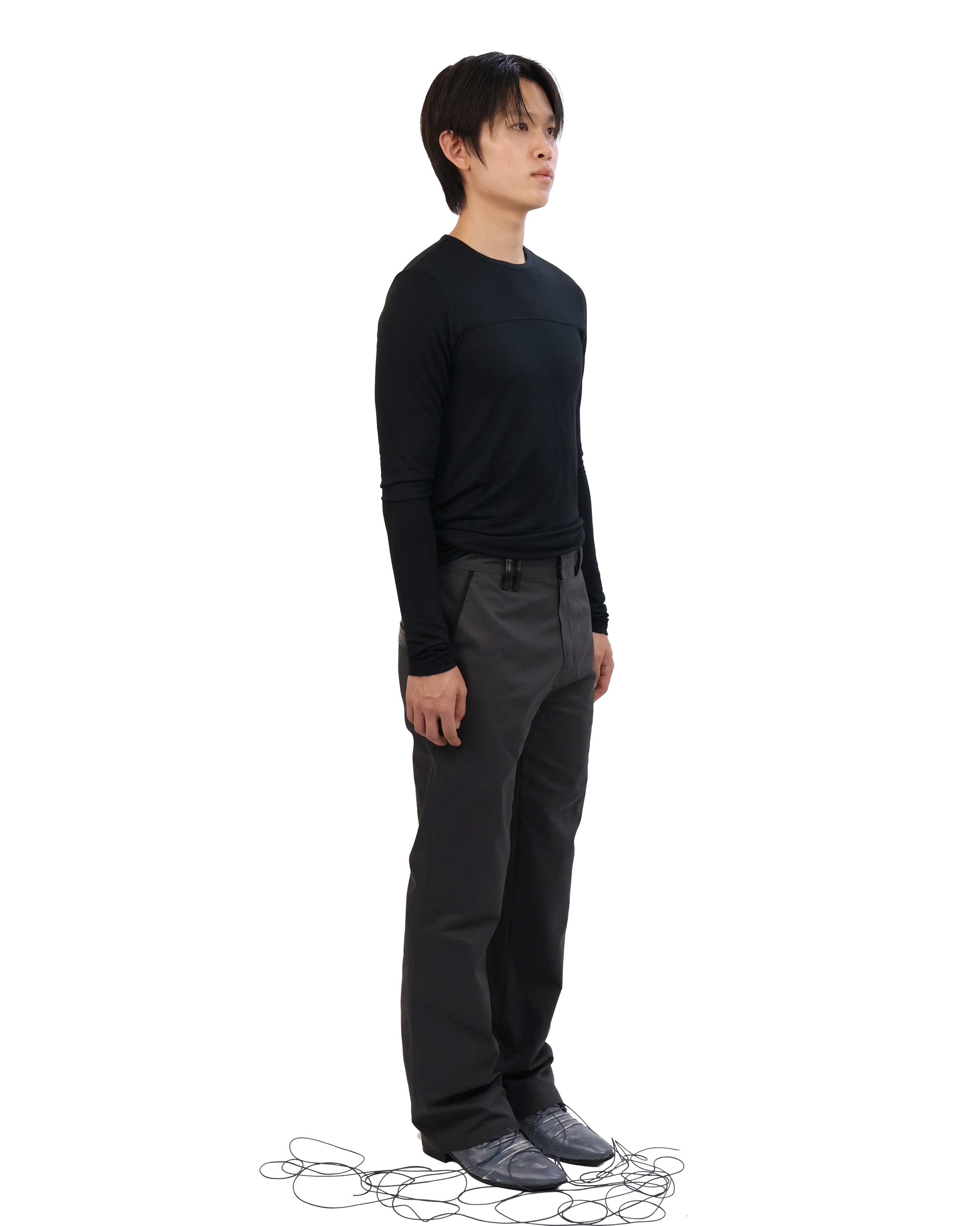 Leather Pocket Pants - Charcoal