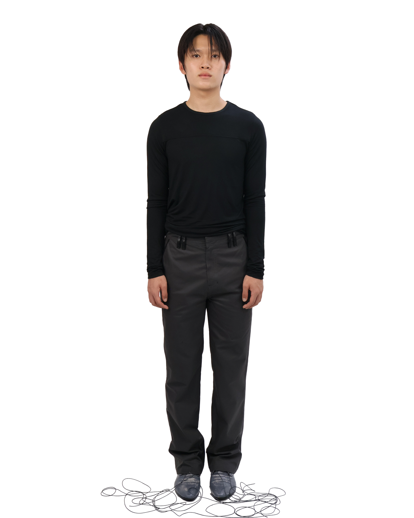 Leather Pocket Pants - Charcoal
