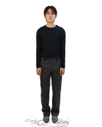 Leather Pocket Pants - Charcoal