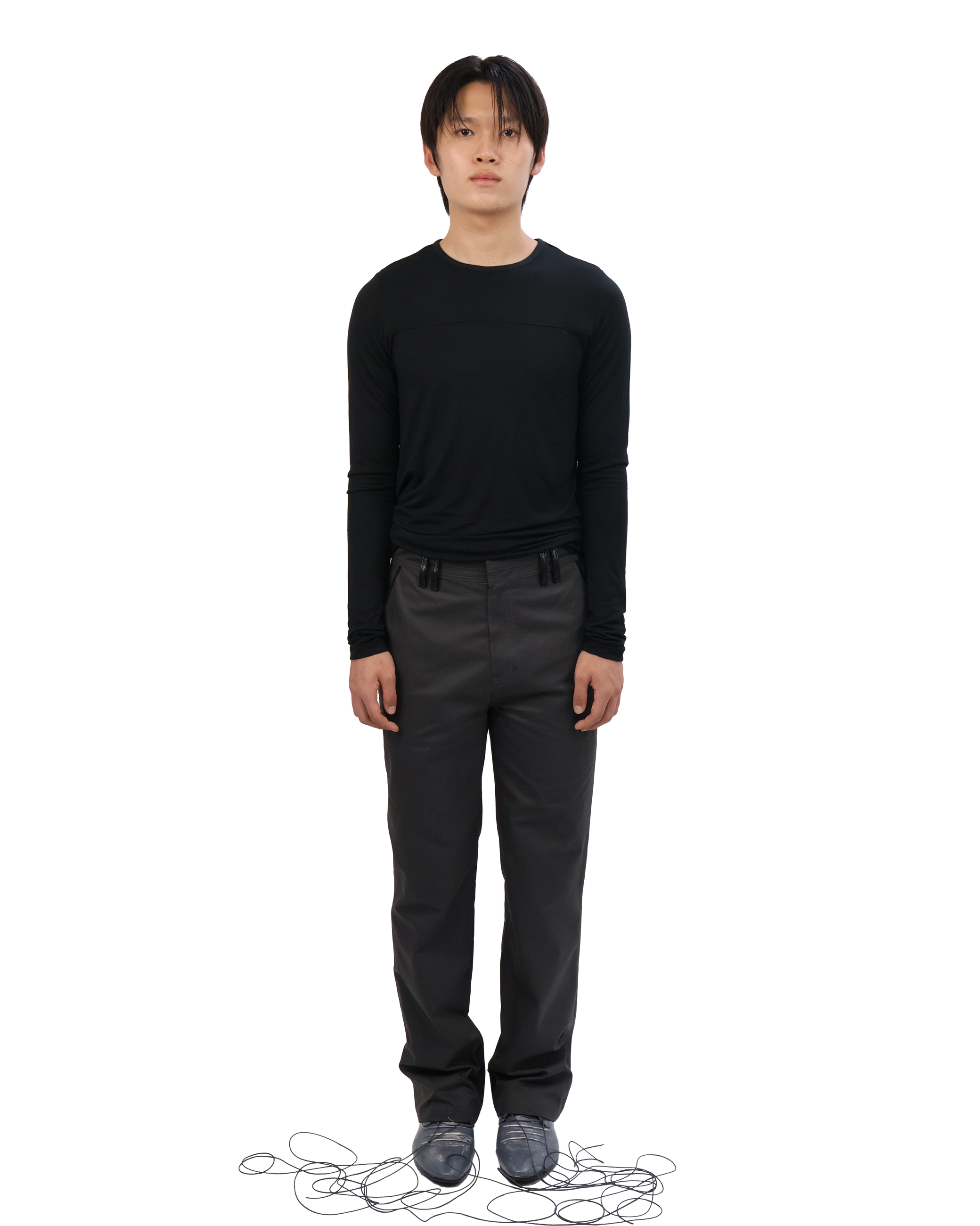 Leather Pocket Pants - Charcoal