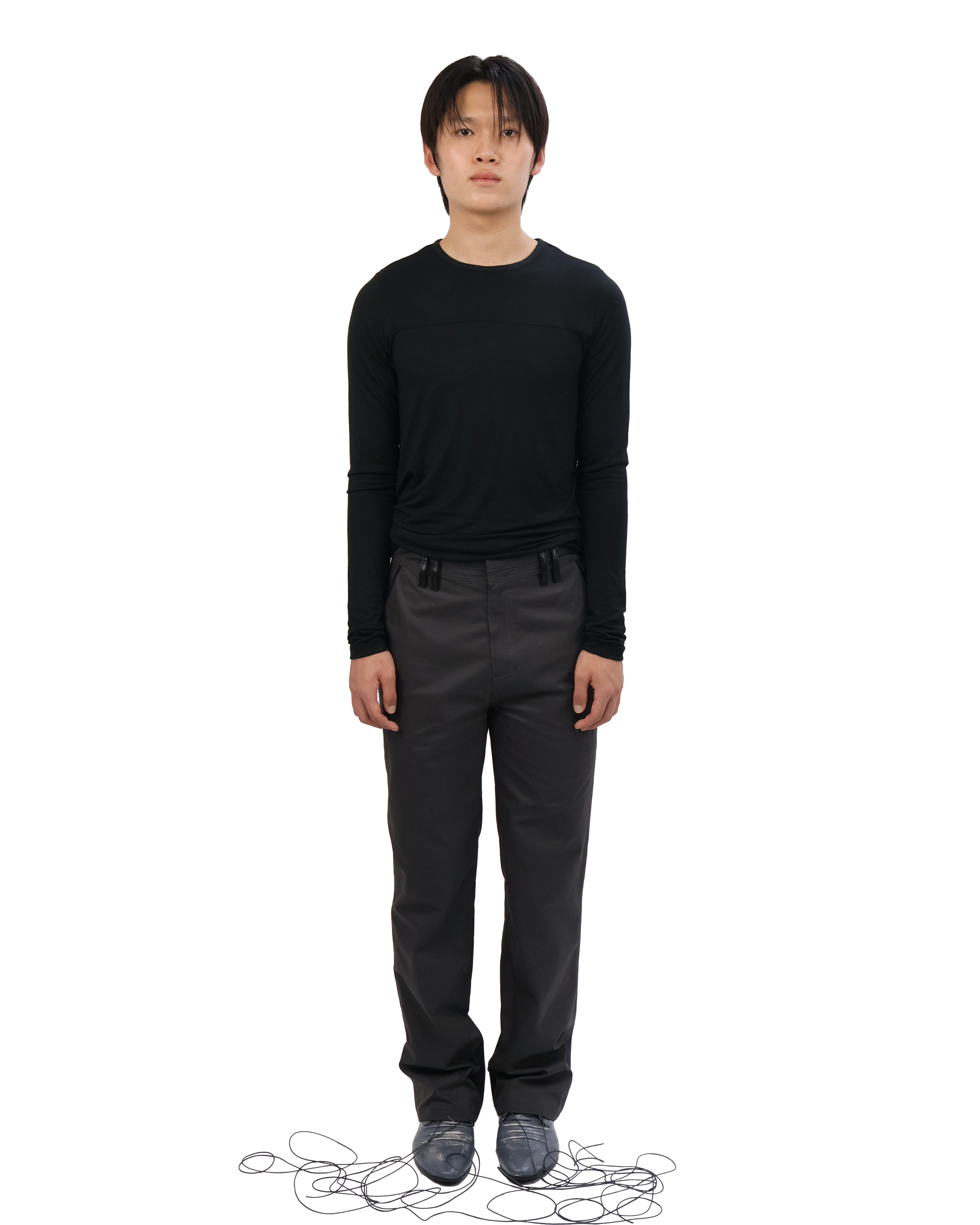 Leather Pocket Pants - Charcoal