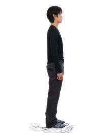 Leather Pocket Pants - Charcoal