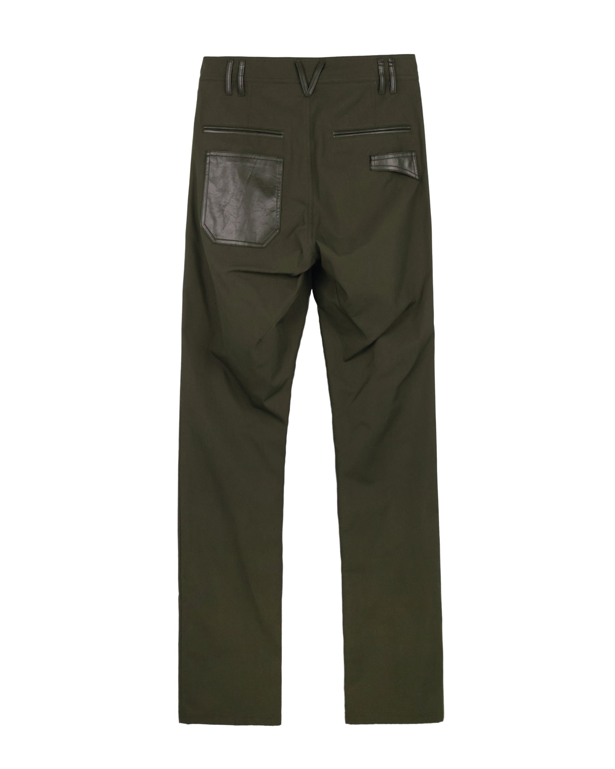 Leather Pocket Pants - Deep Olive