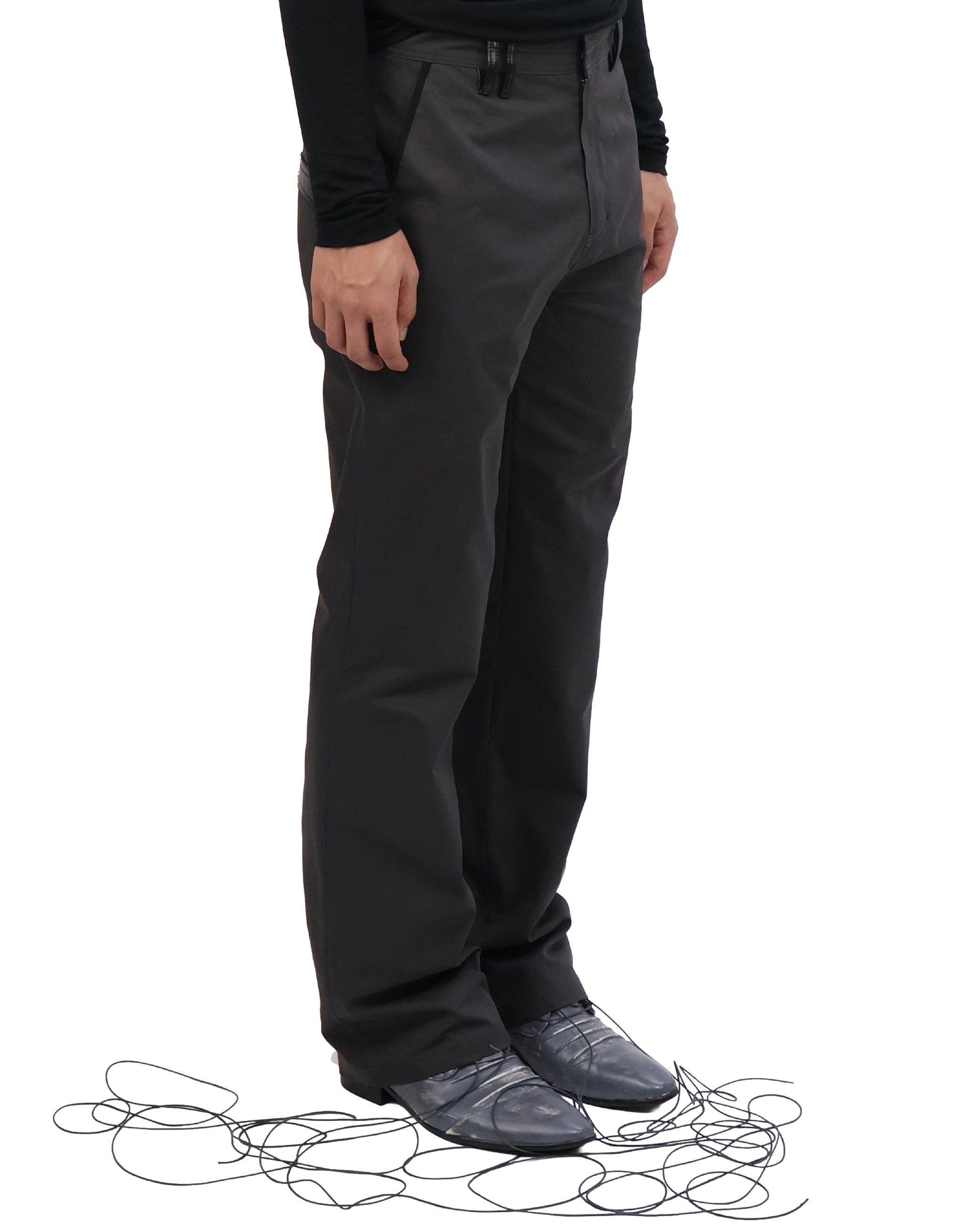 Leather Pocket Pants - Charcoal