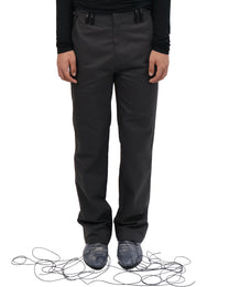 Leather Pocket Pants - Charcoal
