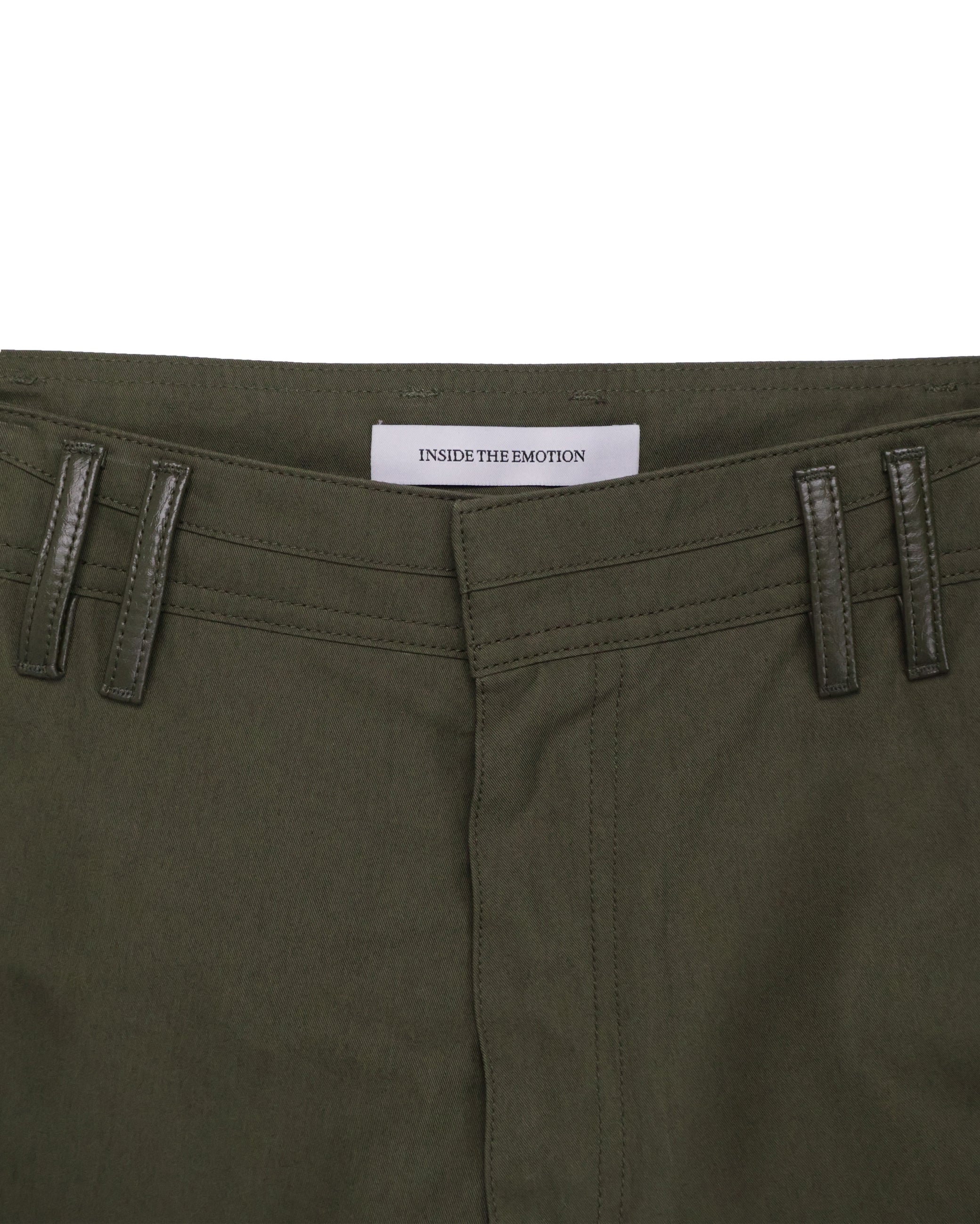 Leather Pocket Pants - Deep Olive