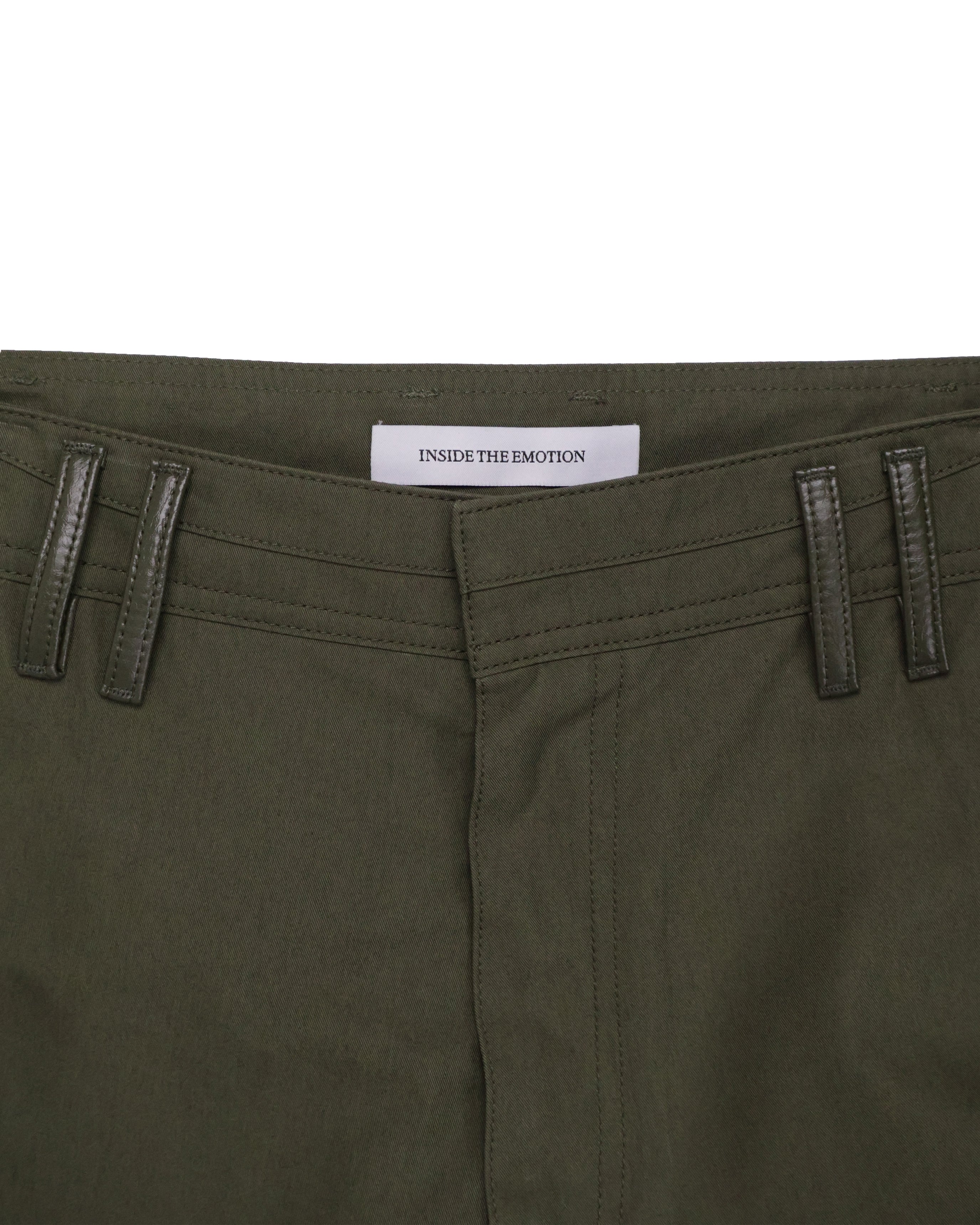 Leather Pocket Pants - Deep Olive