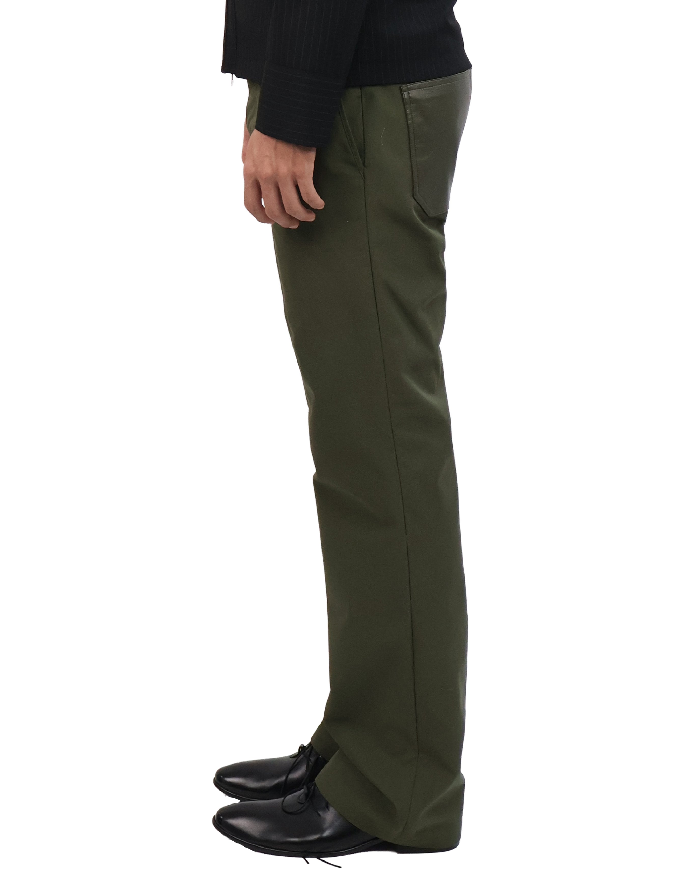 Leather Pocket Pants - Deep Olive