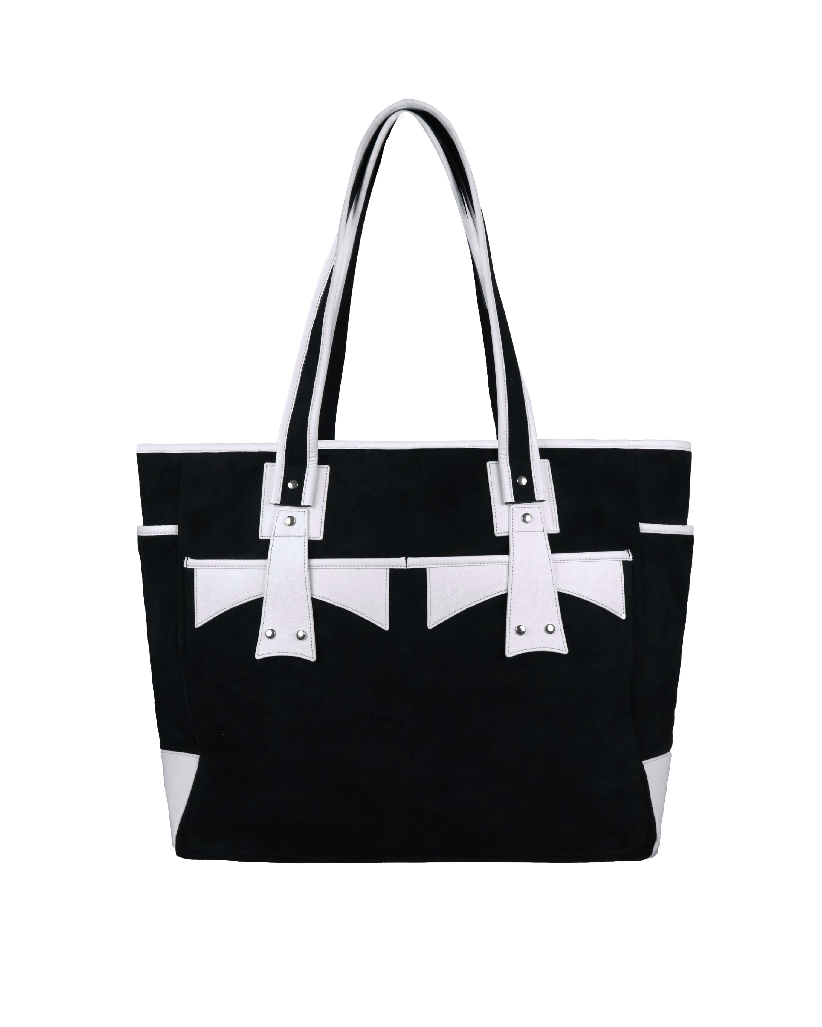 Suede Bag - Black &amp; White