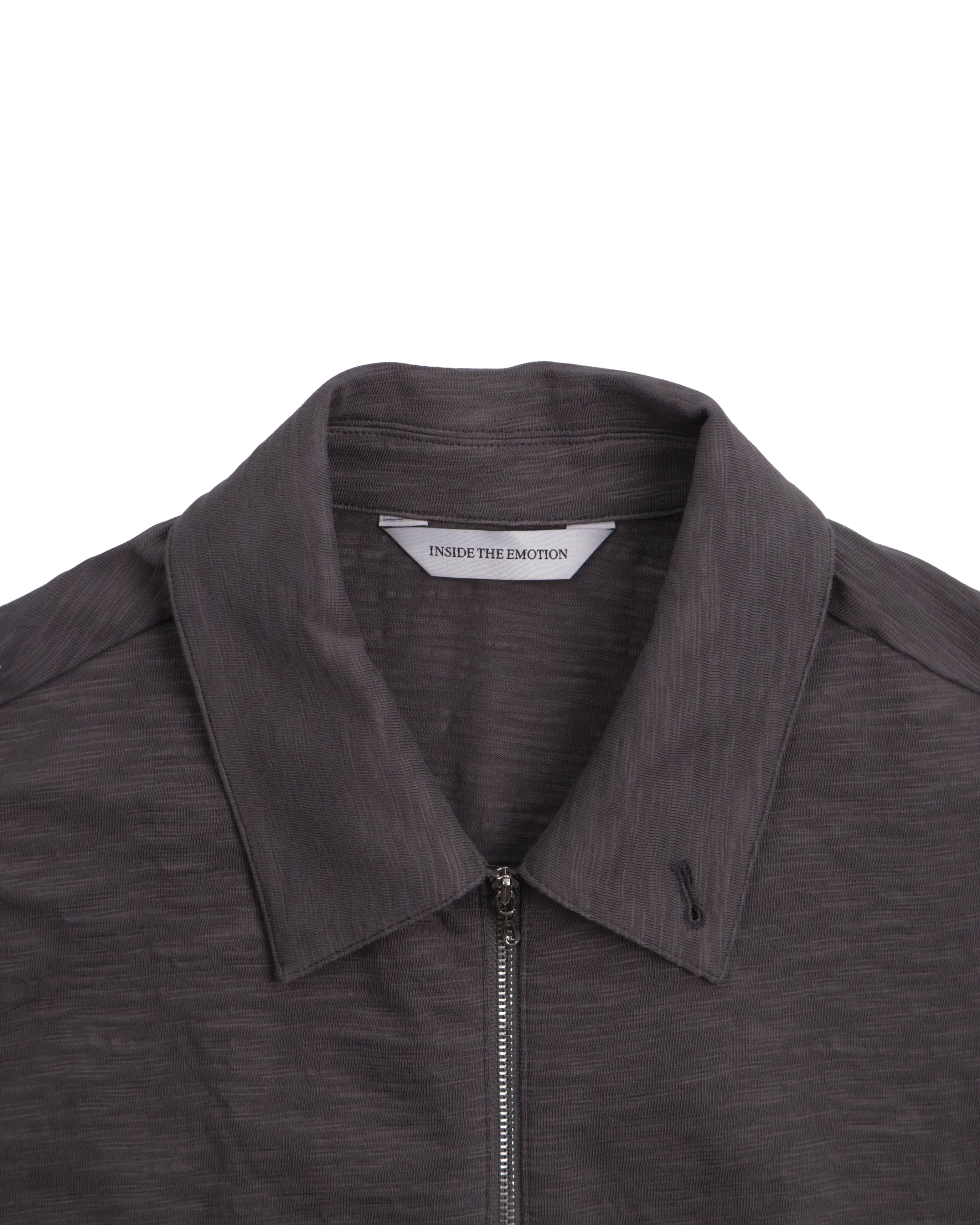 Textured Zip Shirt - Charcoal