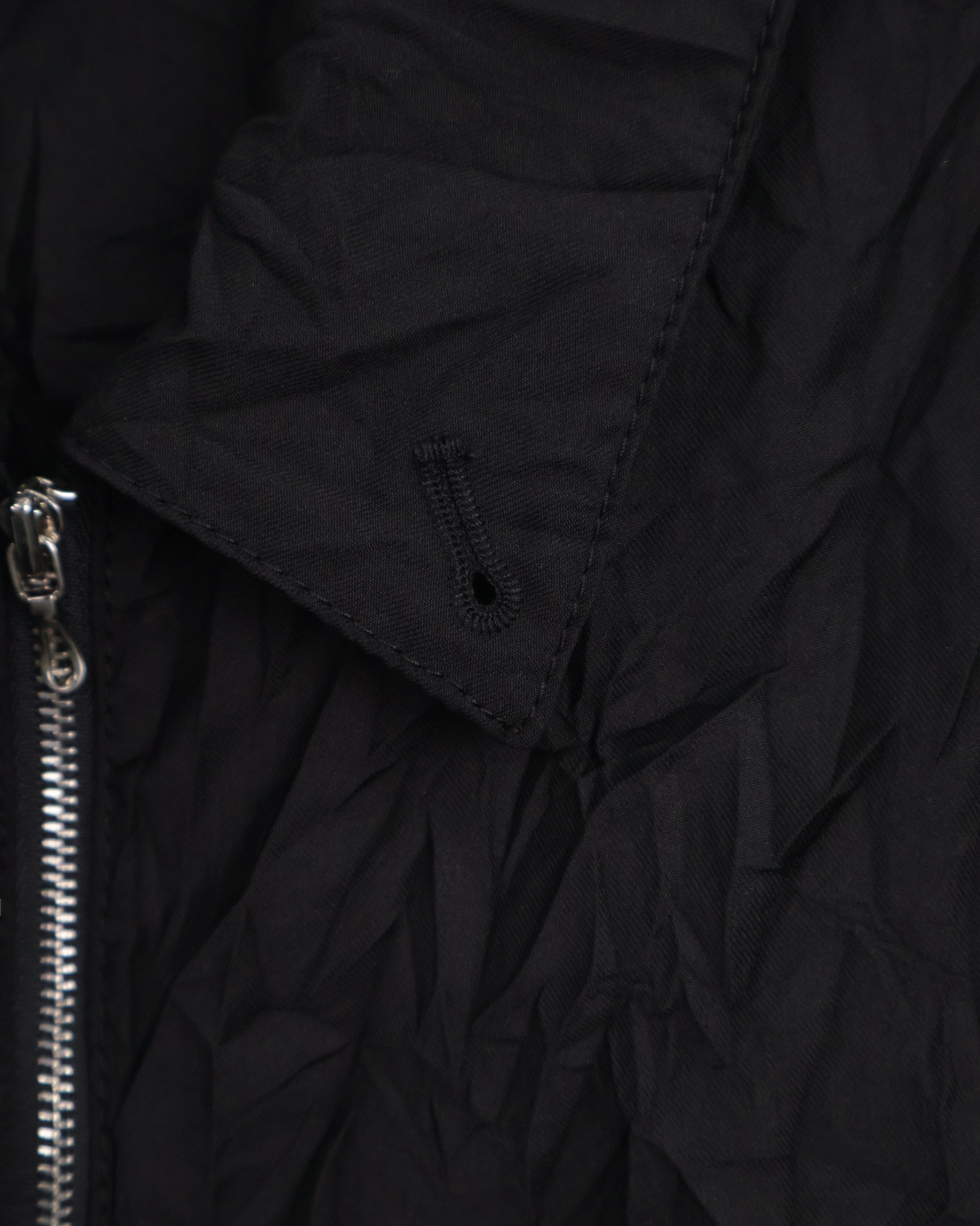 Pleated Collar Shirt - Black