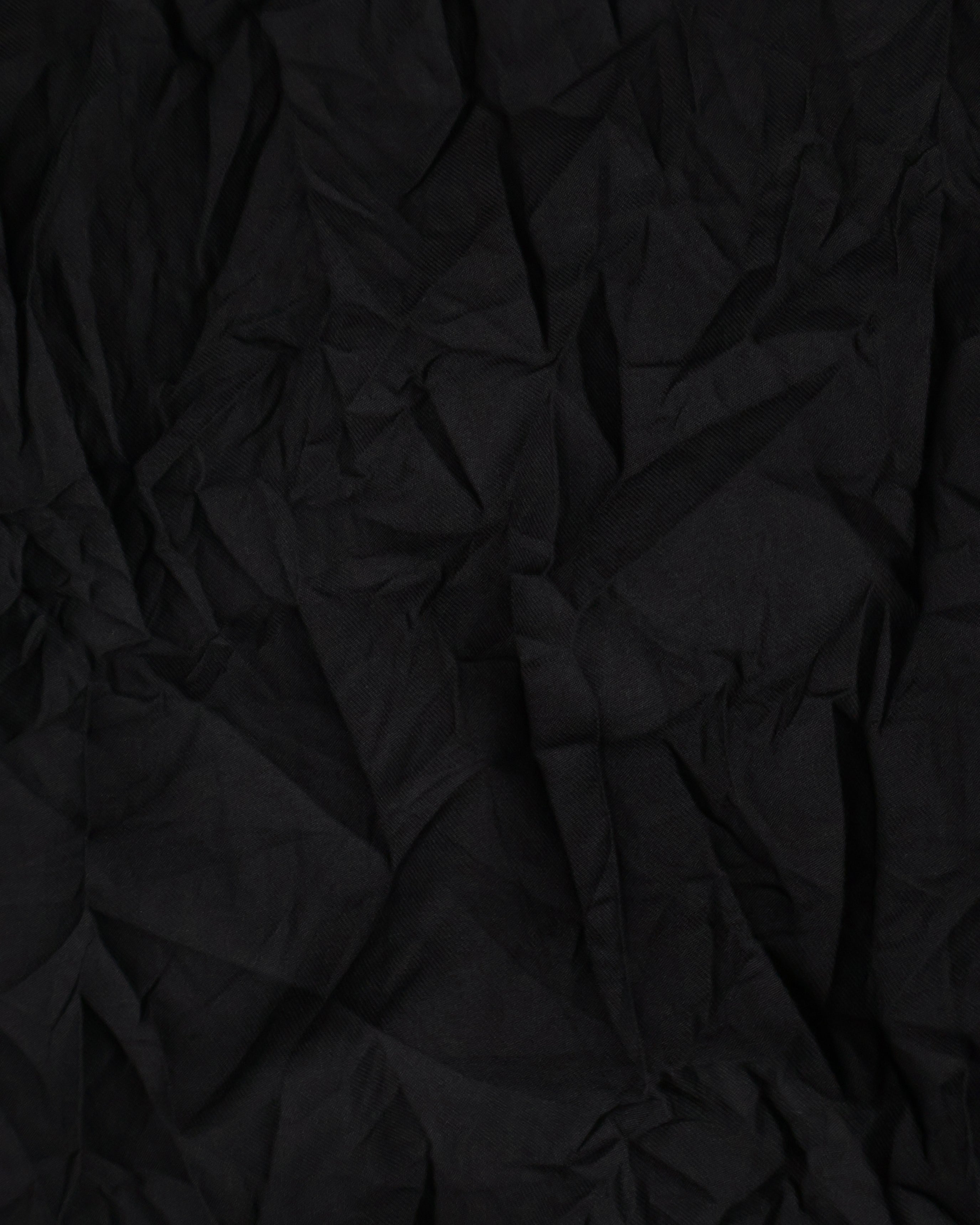 Pleated Collar Shirt - Black