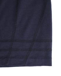 Buttoned Neck Hoodie -  Navy