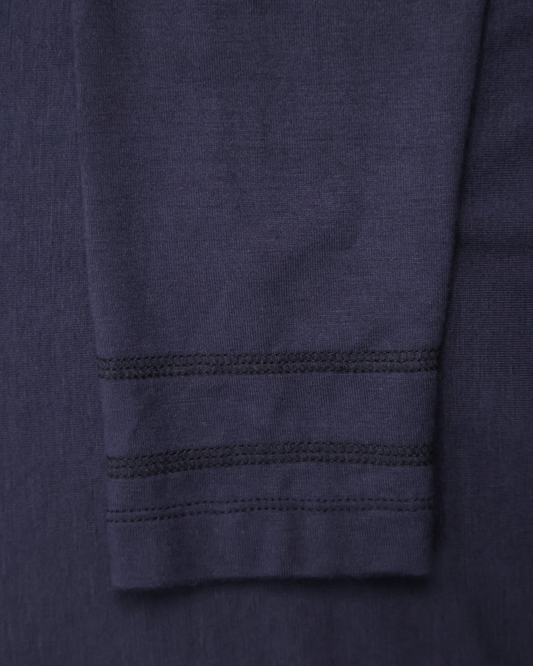 Buttoned Neck Hoodie -  Navy