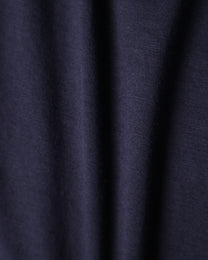 Buttoned Neck Hoodie -  Navy