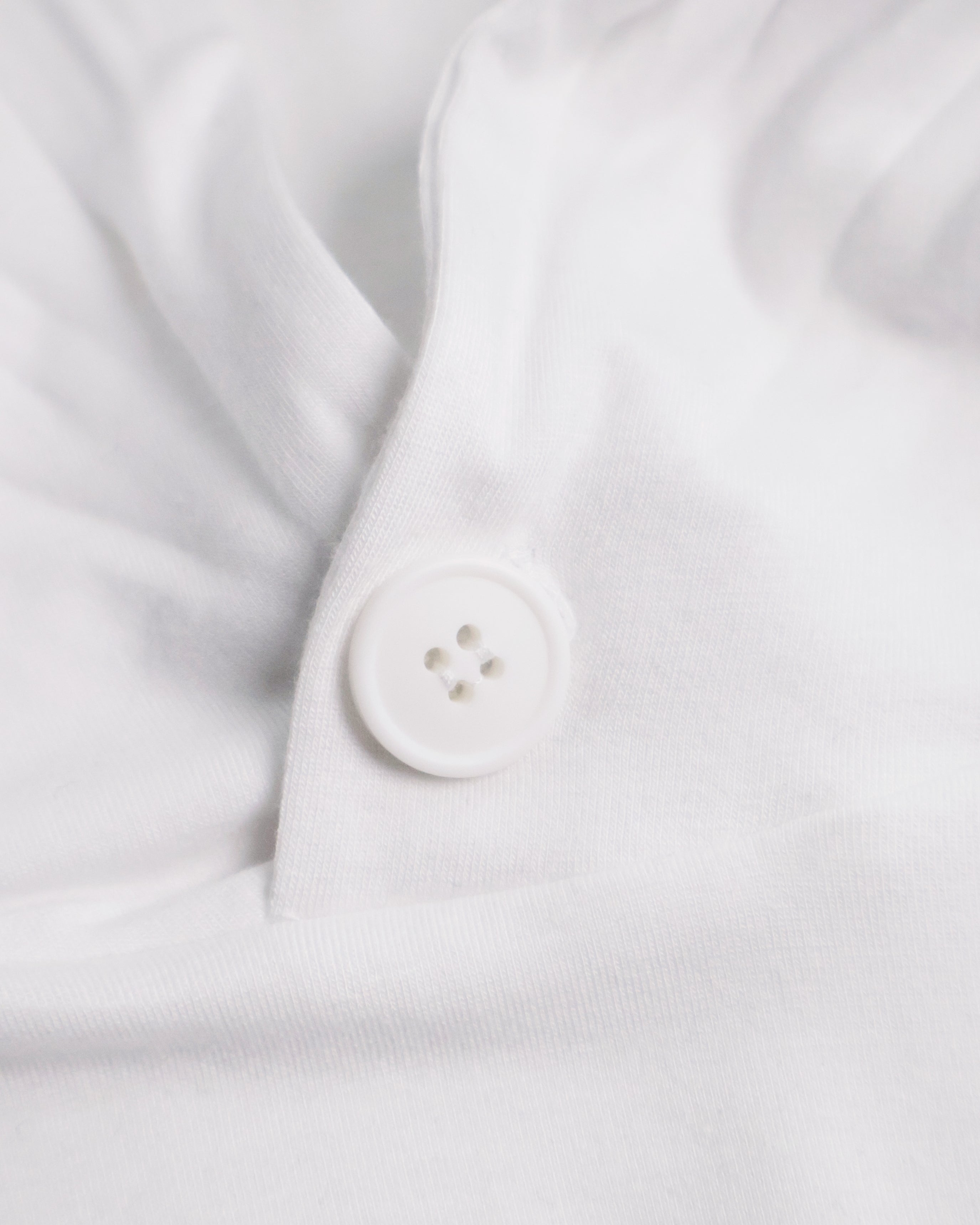 Buttoned Neck Hoodie -  White