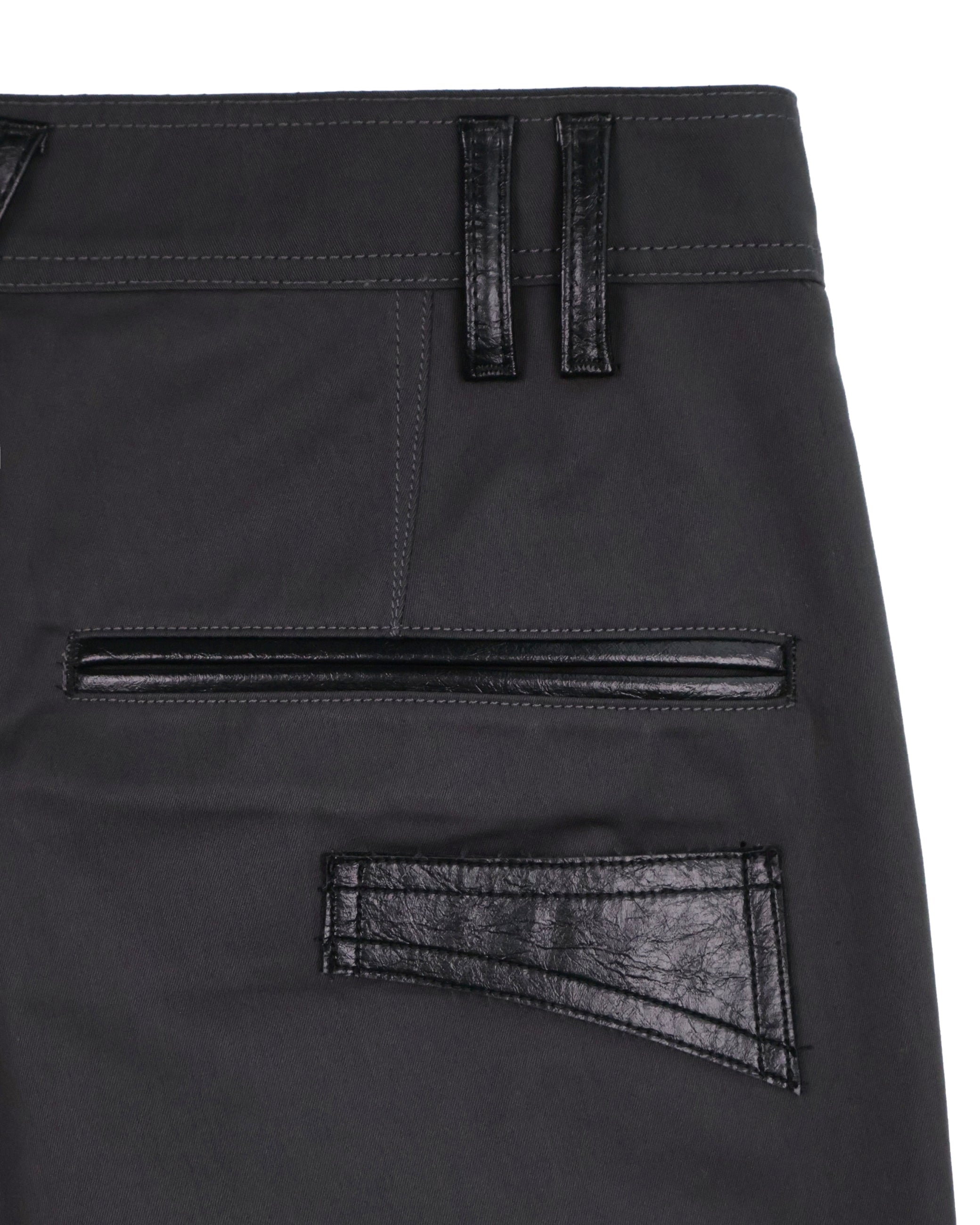 Leather Pocket Pants - Charcoal