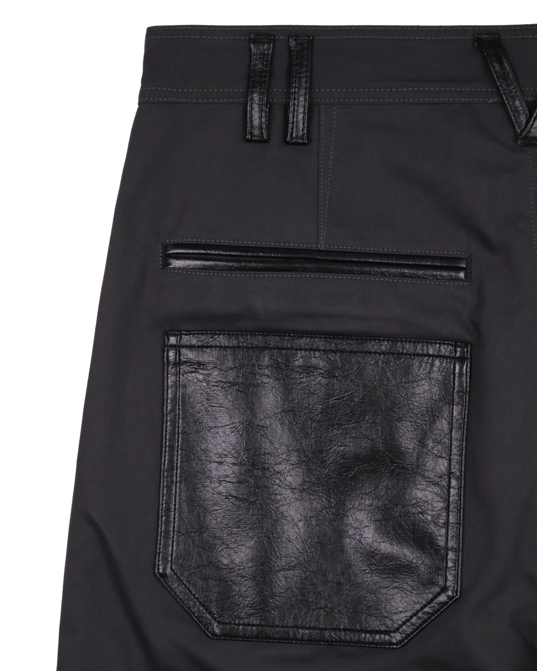 Leather Pocket Pants - Charcoal