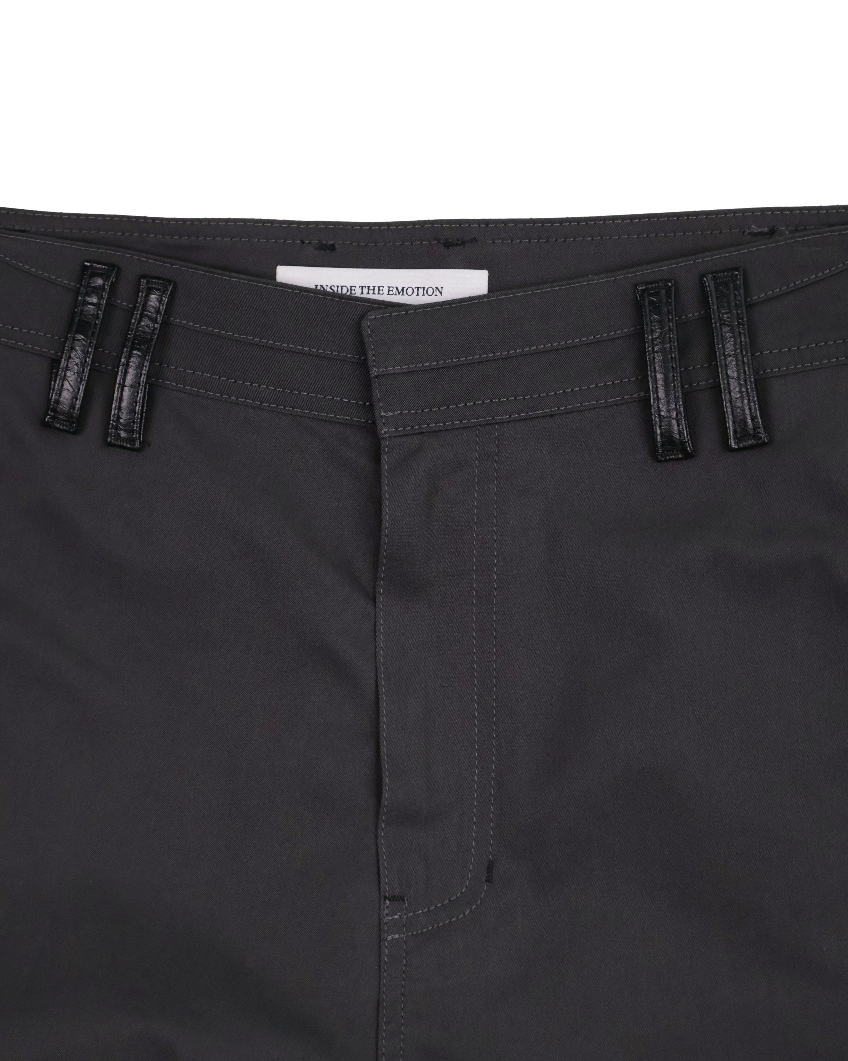 Leather Pocket Pants - Charcoal