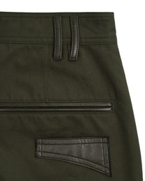 Leather Pocket Pants - Deep Olive