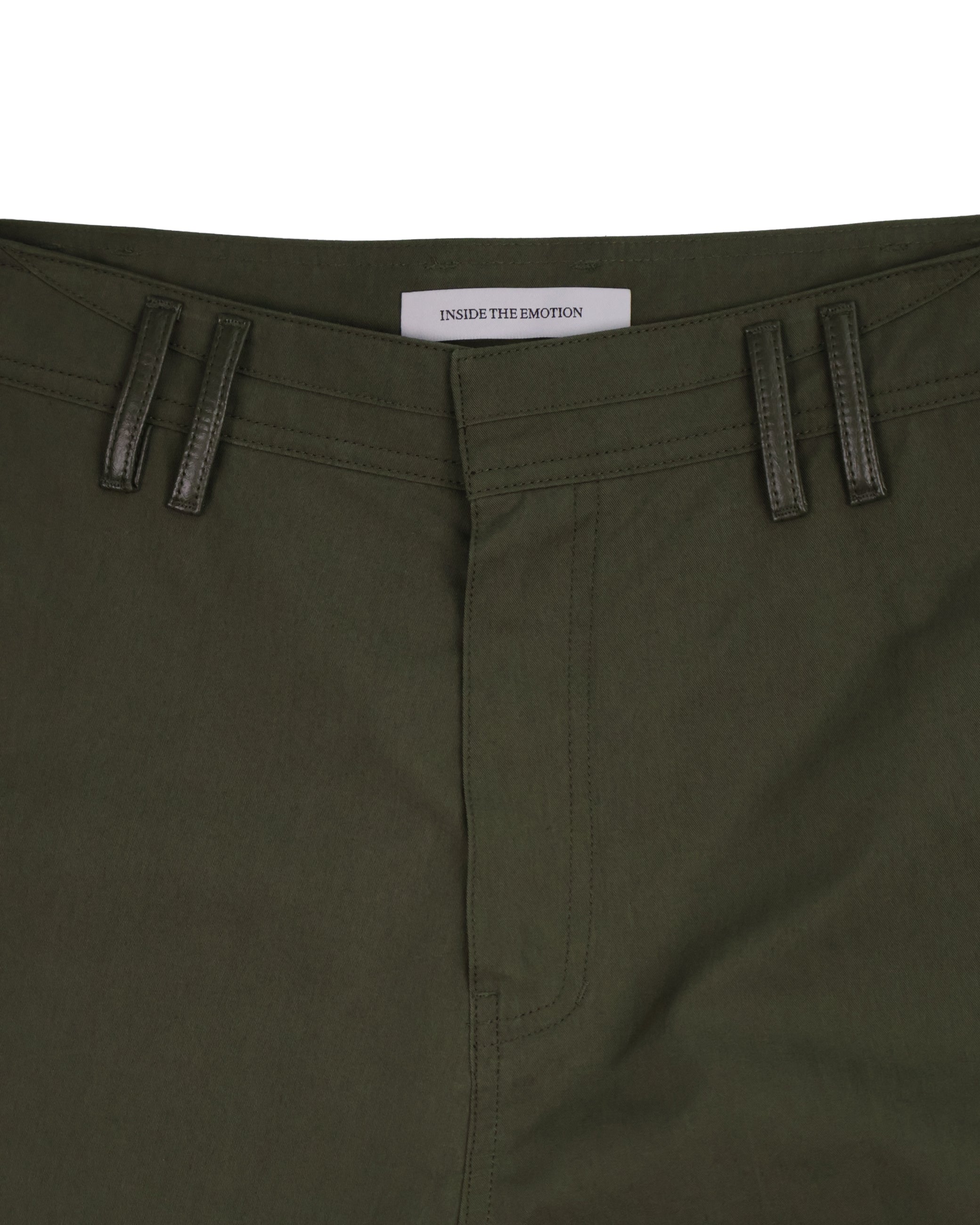 Leather Pocket Pants - Deep Olive