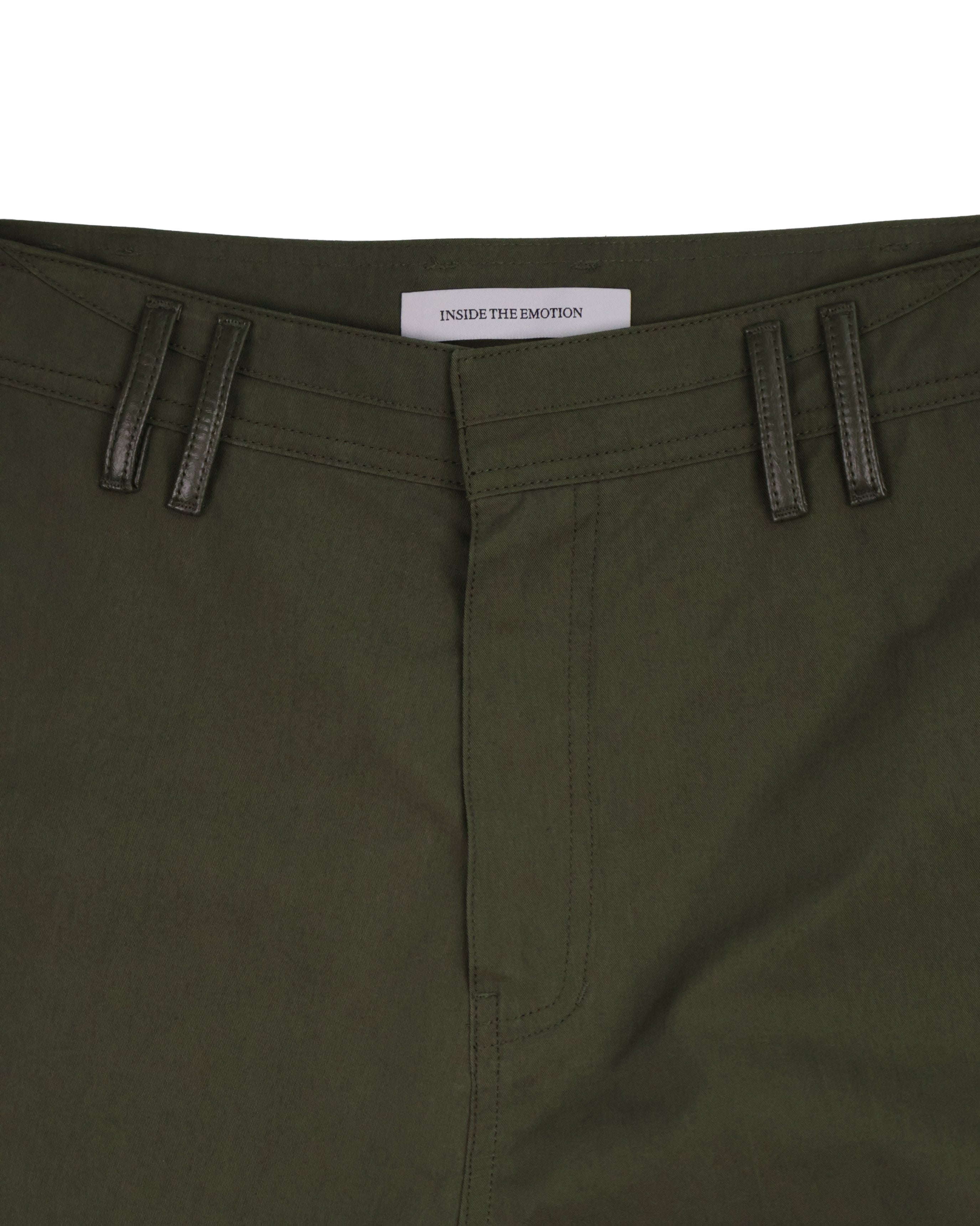 Leather Pocket Pants - Deep Olive