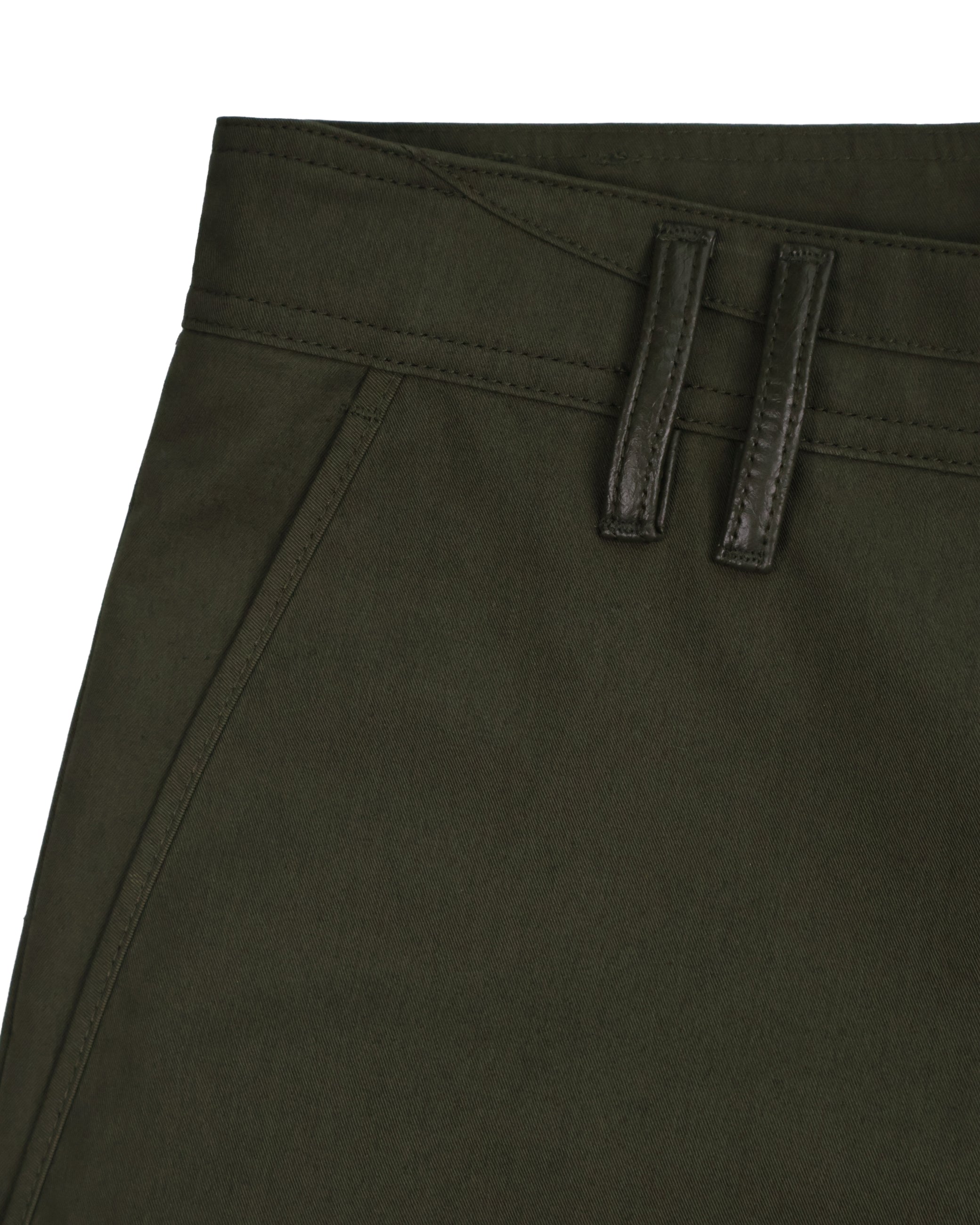 Leather Pocket Pants - Deep Olive