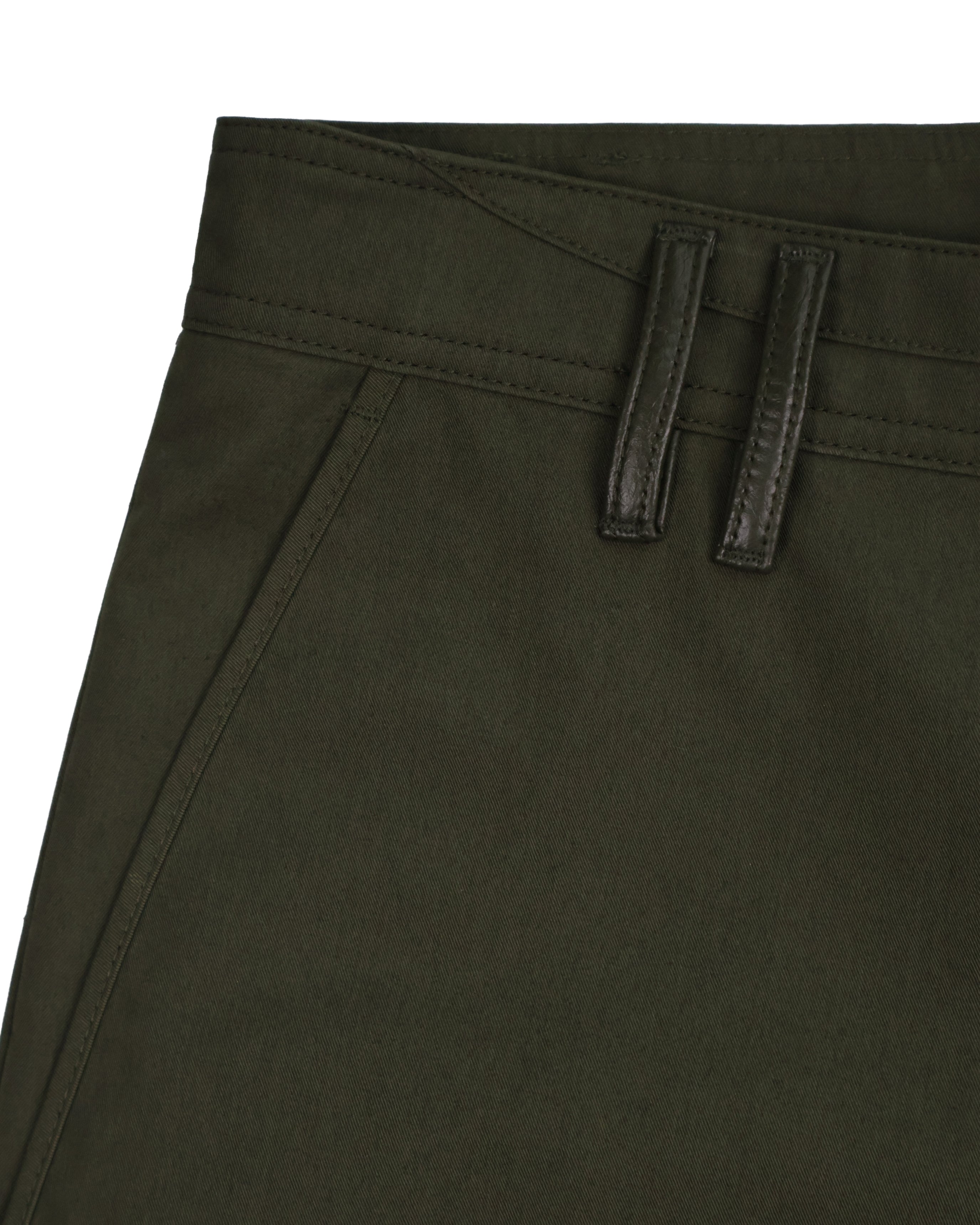Leather Pocket Pants - Deep Olive