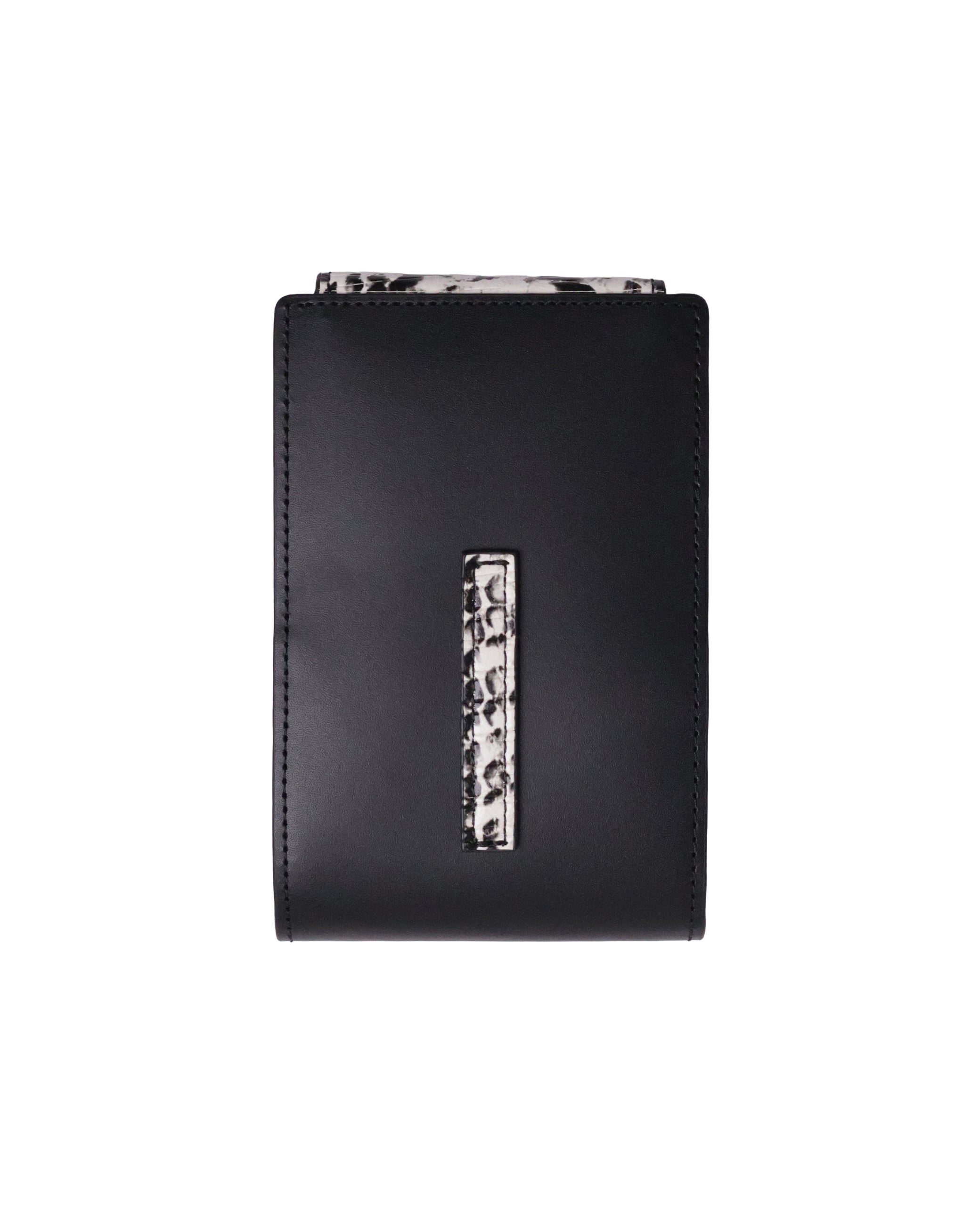 Leather Wallet - Black &amp; White Spot