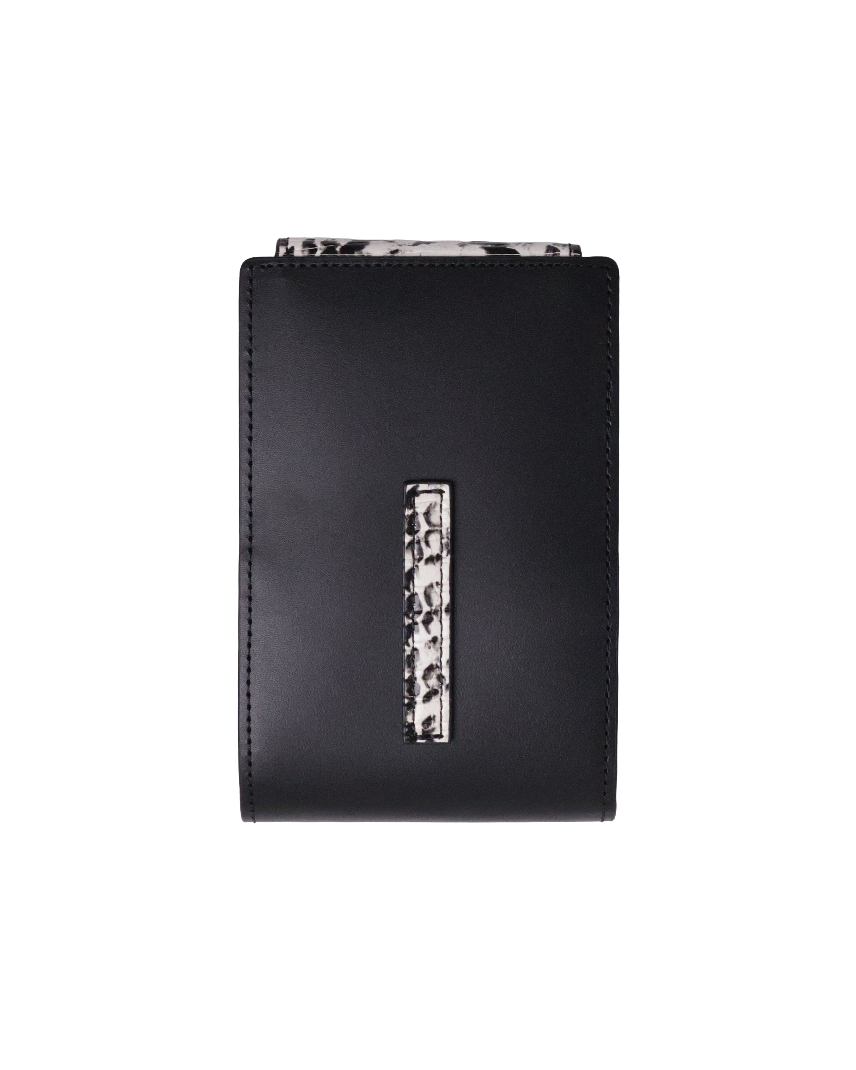 Leather Wallet - Black &amp; White Spot