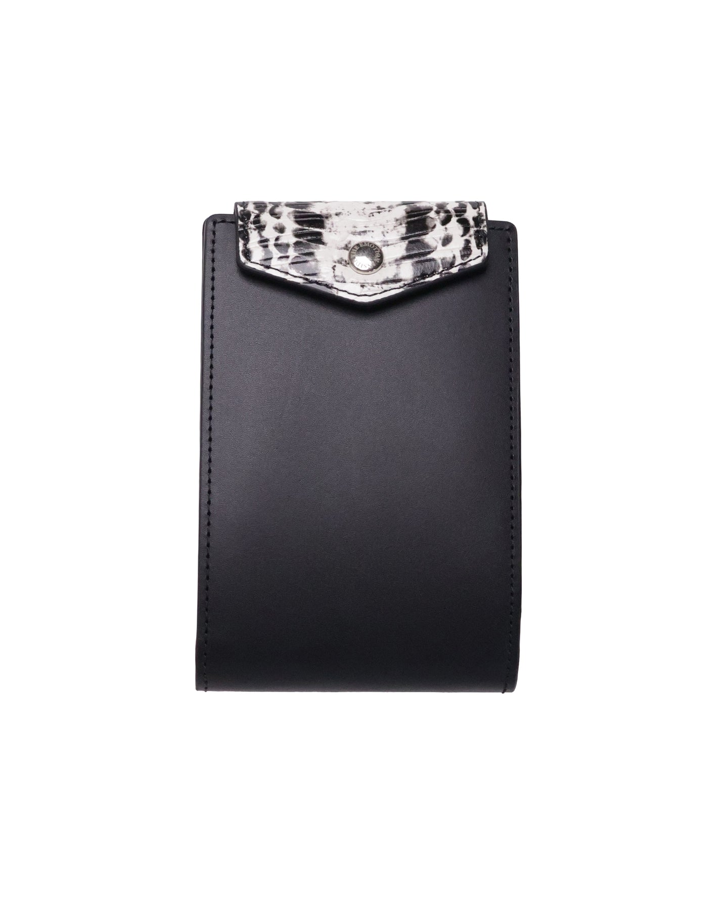 Leather Wallet - Black &amp; White Spot